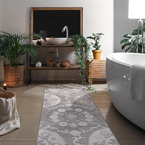 Miniatura 486 de CAMILSON Indoor Outdoor Rug 5x7 Bohemian Medallion Floral Area Rugs for Indoor and Outdoor Patios Easy-Cleaning Non-Shedding Living Room Garden and