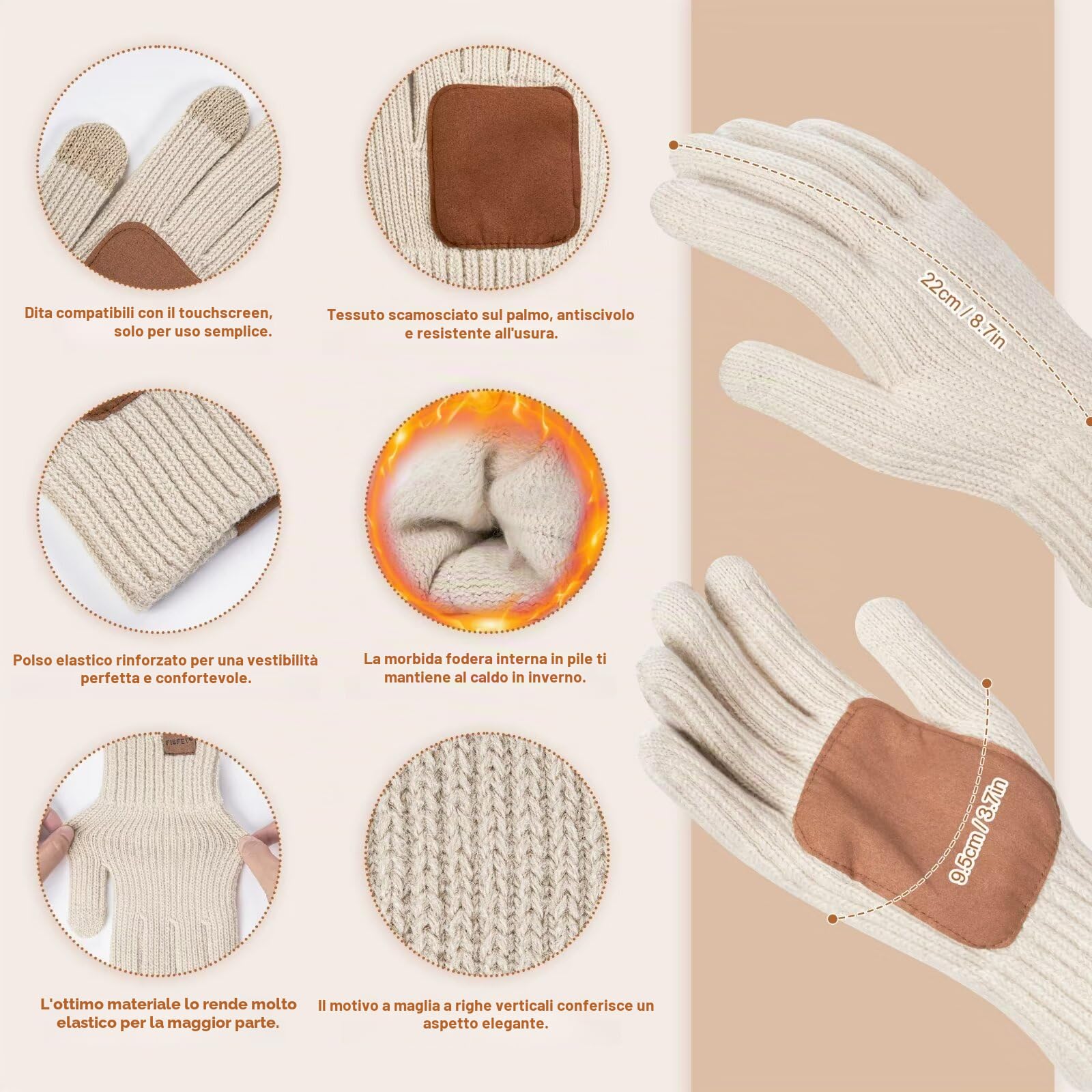 FISFET Set di cappello, sciarpa e guanti per donne, berretto invernale con pompon in pile per donne, guanti touchscreen e scaldacollo, cappello 3 in 1, Taglia unica