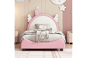 Merax Twin Unicorn Headboard Day Bed Frame for Boys and Girls