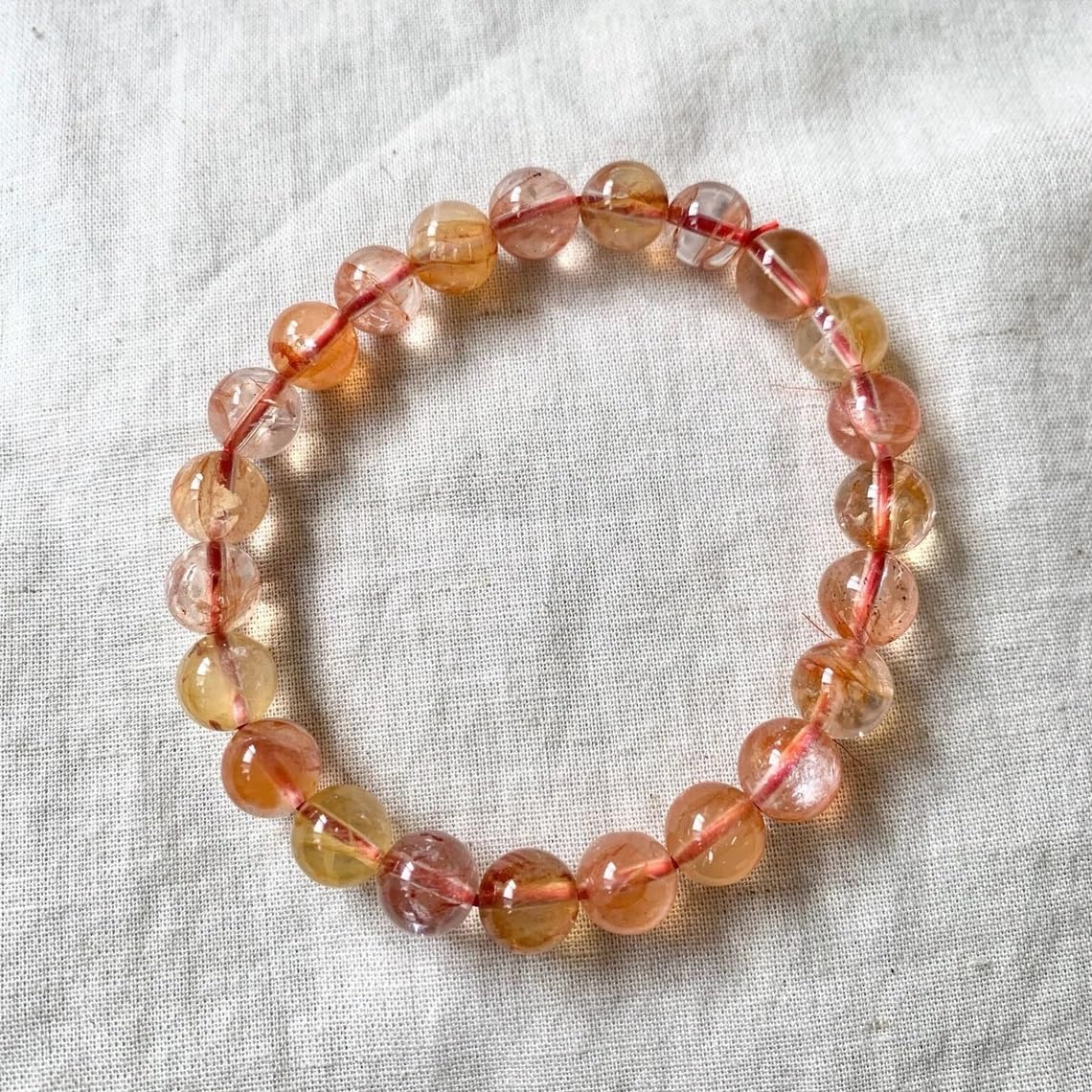 Braccialetto elastico in quarzo naturale semi-prezioso, 6 mm, perline rotonde lisce da 6 mm, braccialetto bohémien, braccialetto regolabile per meditazione spirituale, unisex, con pietre preziose,