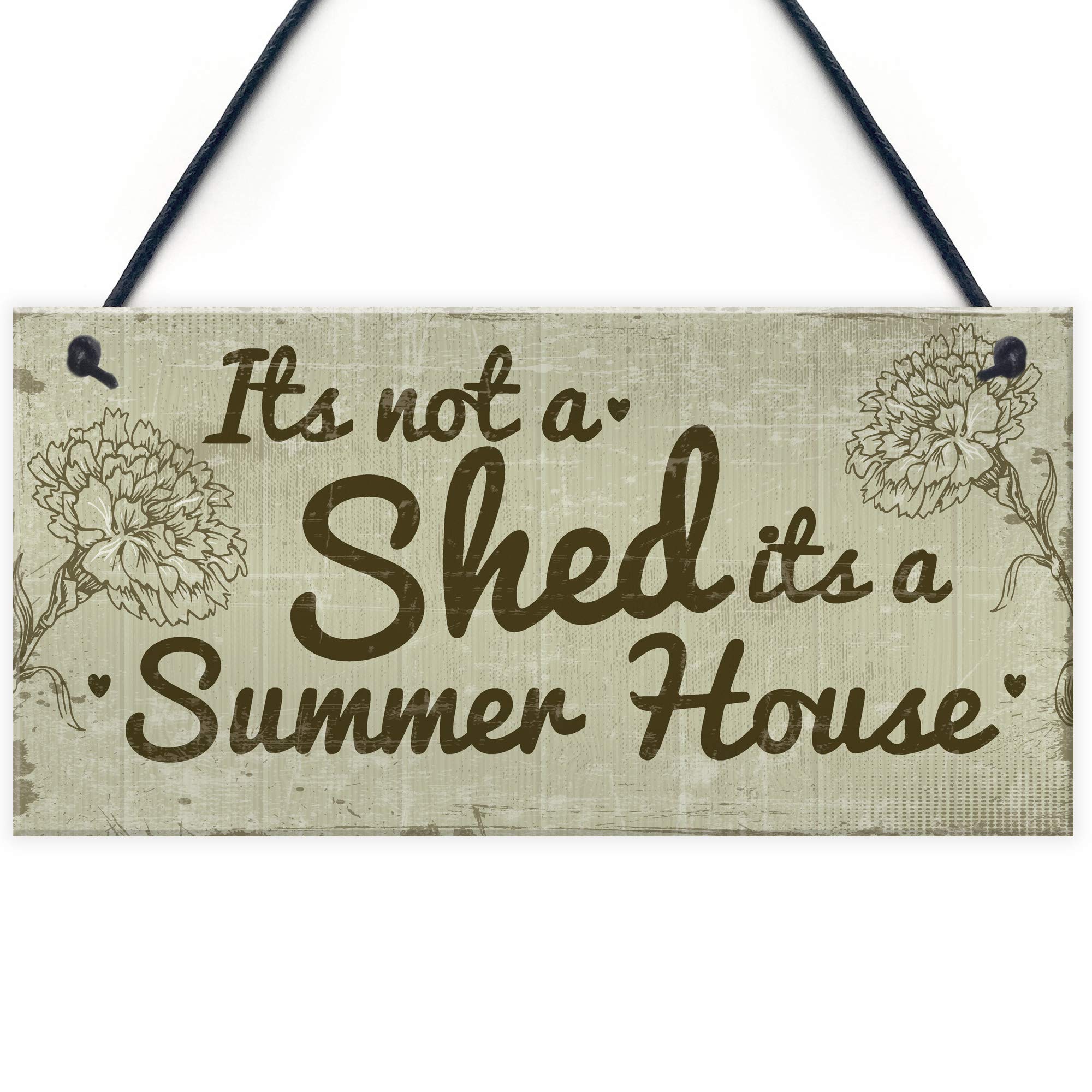 Red Ocean Funny Shed Sign It's Not A Shed, It's A Summer House Novelty Garden Shed Plaque Friendship Gift