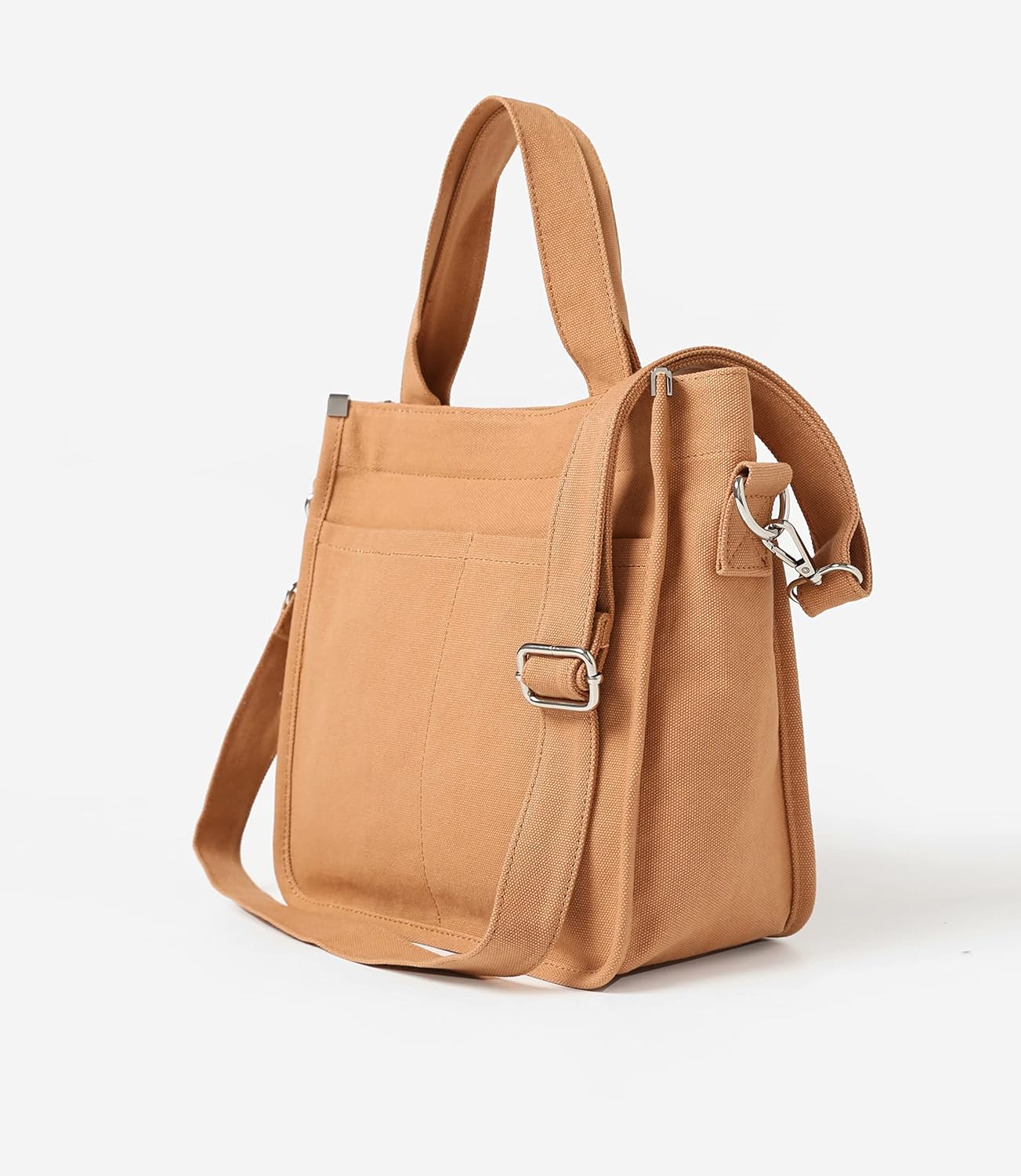 Jeelow Small Canvas Tote Handbag Bag Crossbody Purse For Women With Pockets - Image 2