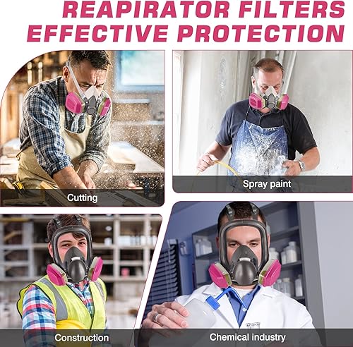 Miniatura 6 de Filtro de cartucho respirador 60926, reemplazo del filtro para piezas frontales mediascompletas 6000,7000 y máscara FF-400, filtro eficaz de vapor