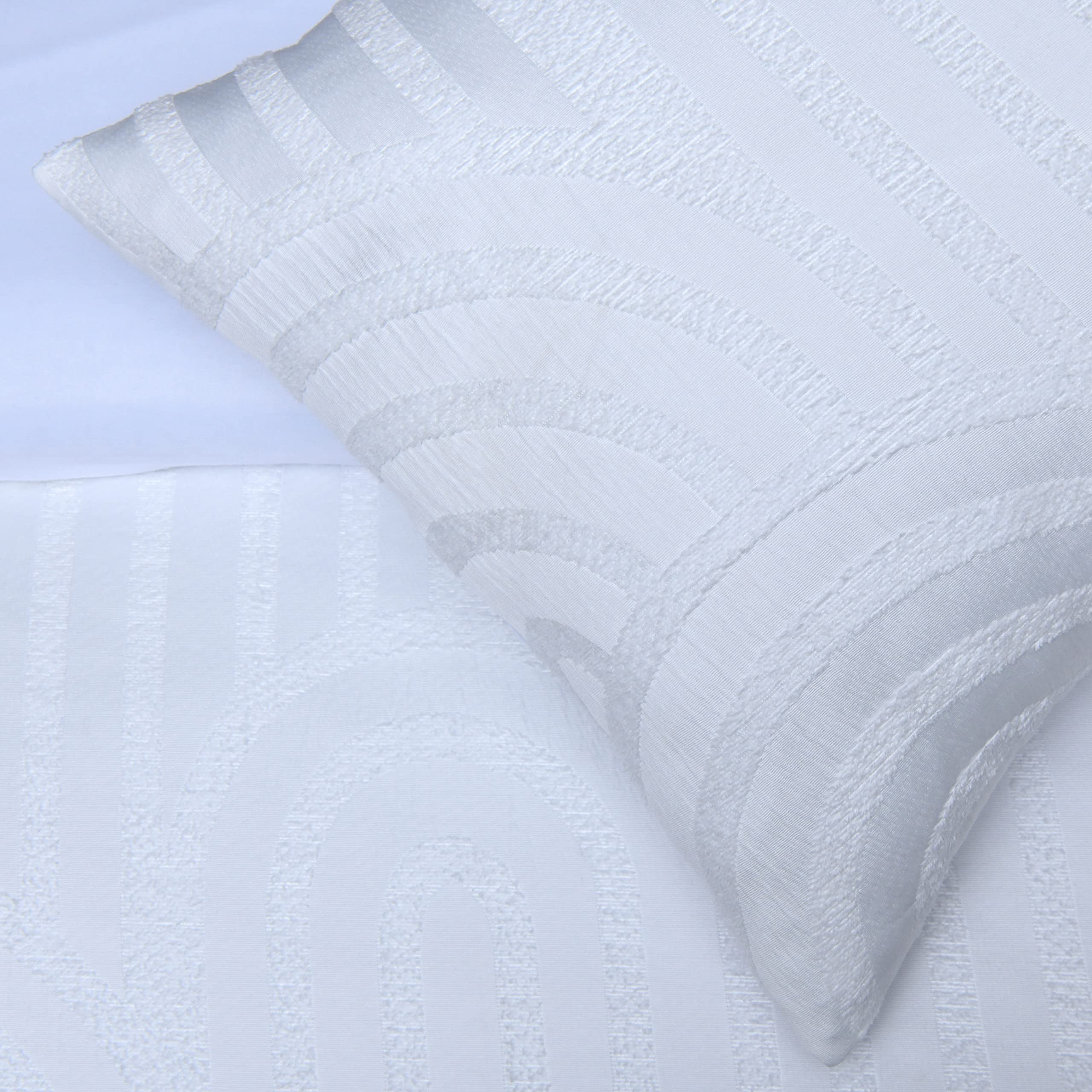 Sleepdown Set di Biancheria federe, Motivo Geometrico, Caldo, Morbido, per Letto Super King (220 x 260 cm), Colore, Poliestere, Geo Blu Navy
