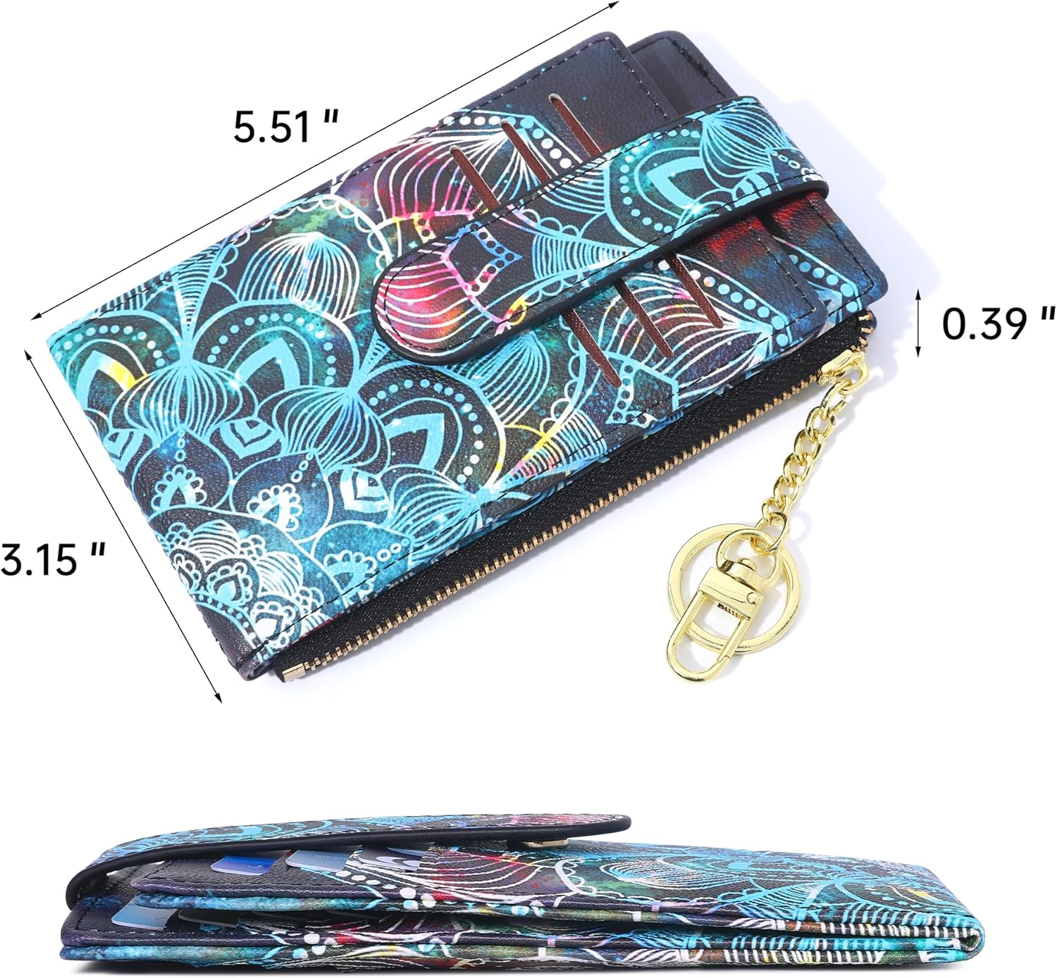 Badiya Slim Women Wallet RFID Blocking Bifold Compact 9 Card Slots Holder Wallets Soft Leather with Zipper Coin Pocket 2 ID Window - Image 3