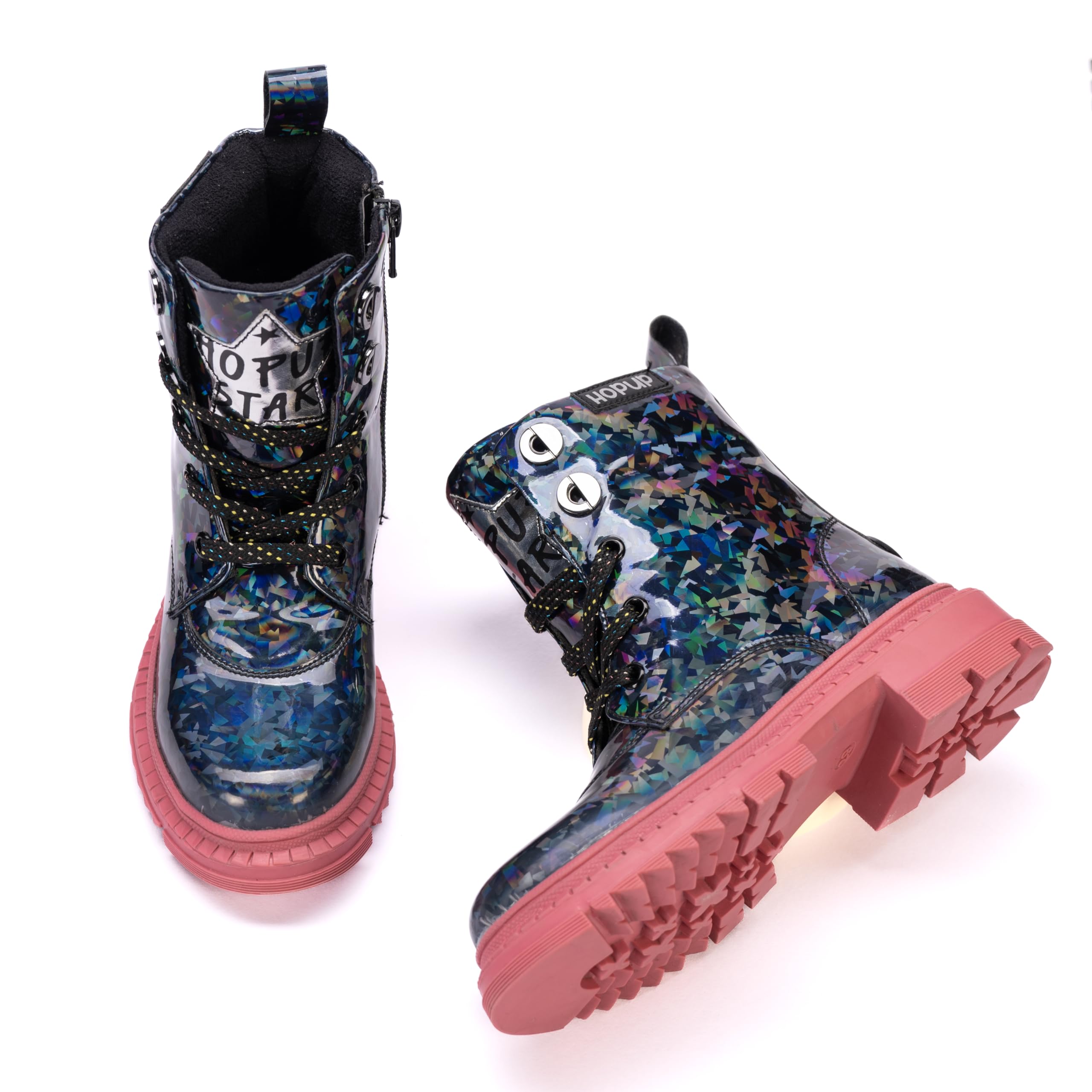 HOPUP Kids Rockstar Ankle Length Boots|Age 4 to 11 Years|Party Shoes|Comfortable Shoes for Girls and Boys (HOPUP-401-BOOTS Black Glitter, D3|Age 6-7 Yrs|EU30|20.2 CM|UK12C, HOPUP-401) (B0D1VKDR65) Amazon Price History, Amazon Price Tracker