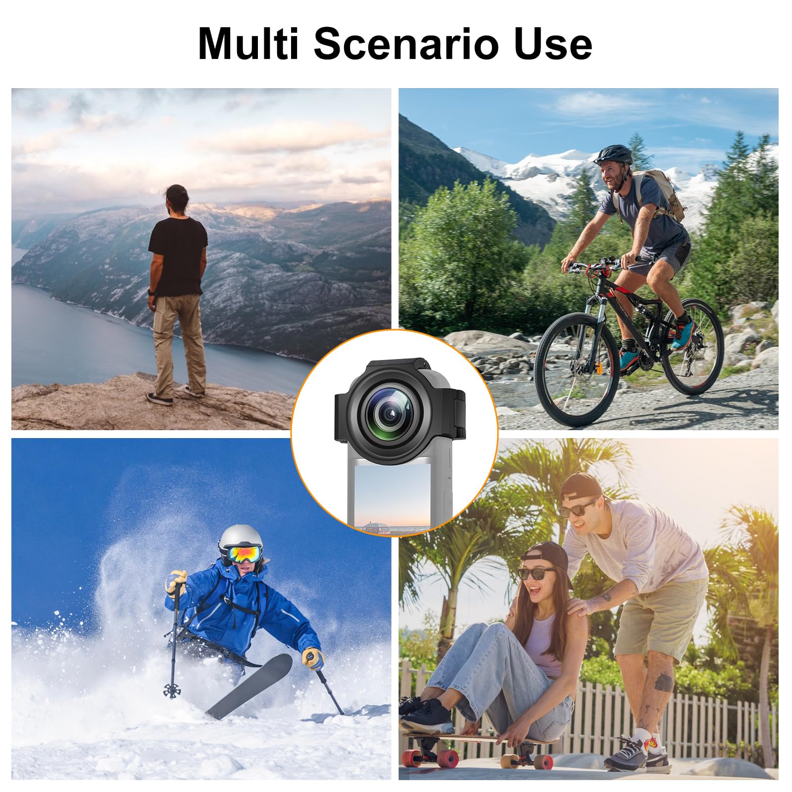 PULUZ Protezione Lenti per Insta360 X3, Copertura Protettiva Accessori Fotocamera ad Alta Trasmittanza Alta Definizione Nero