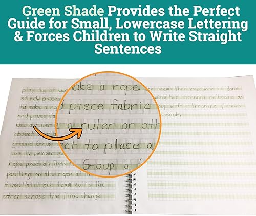 Miniatura 6 de Channie's Cuaderno en espiral para mejorar la escritura a mano, elegante ayuda de escritura visual e impresión para estudiantes de escuela primaria