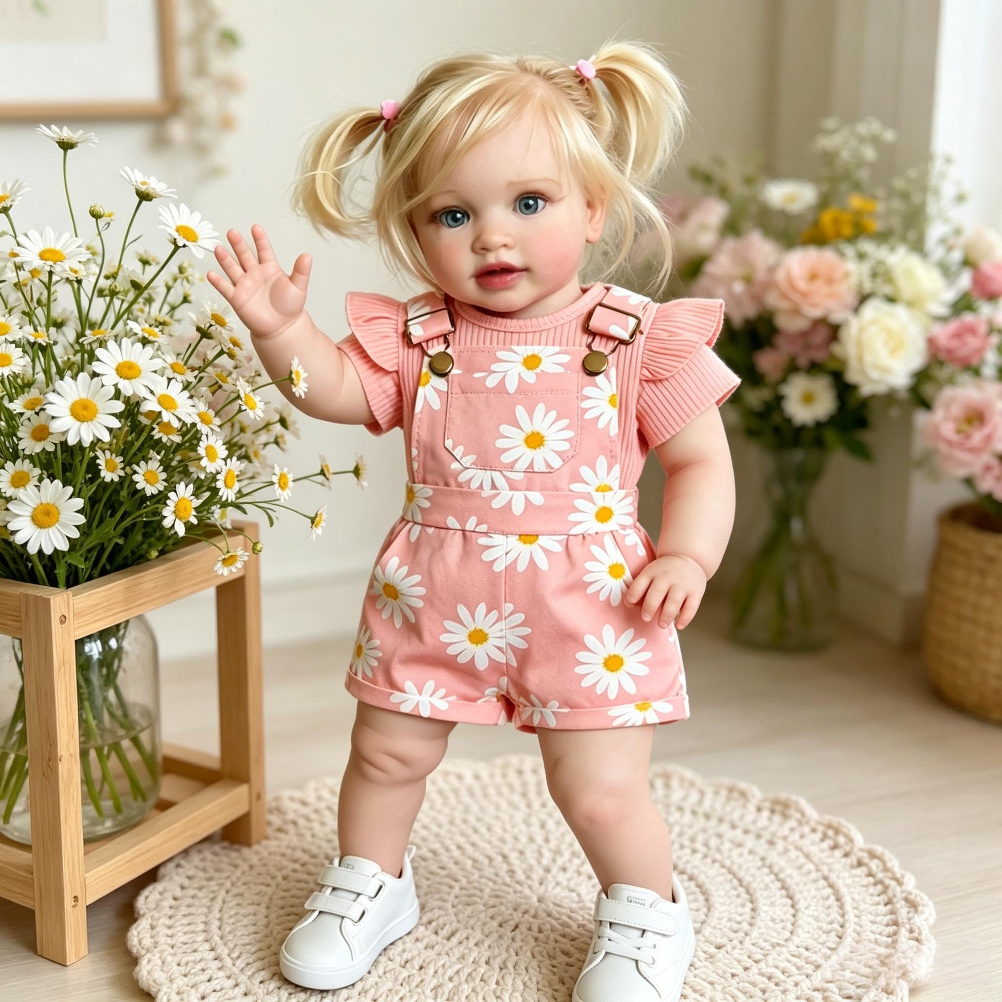 Lebensechte Reborn-Kleinkind-Puppen, blondes Mädchen, Pippa, 66 cm, große Größe, Reborn-Babypuppe, echtes Leben, Babypuppe, weiches Vinyl-Tuch, realistische Kleinkind-Puppe, Geschenk für