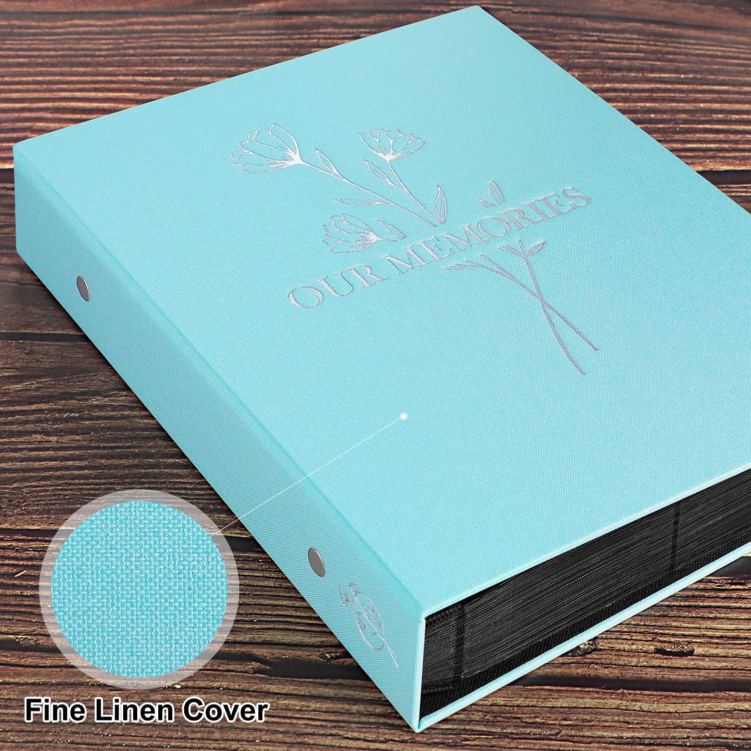 Lanpn Lino Album Fotografico 10x15 400 Tasche, Our Memories Biancheria Porta Foto Album Portafoto Verticale Tascabile Tasca (Teal)