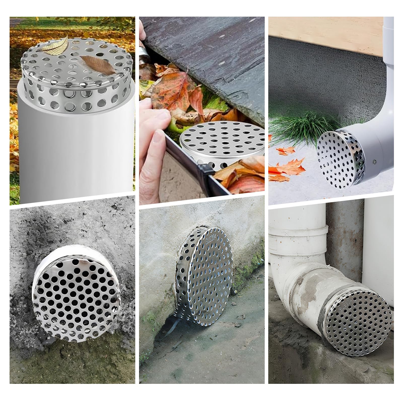 2 Piezas De Rejilla Desague Terraza Acero Inoxidable Plateado Tapa Desague Terraza110-90 mm Adecuado Para Bajantes Y Canaletas Mantenga Su Patio Limpio Y Ordenado