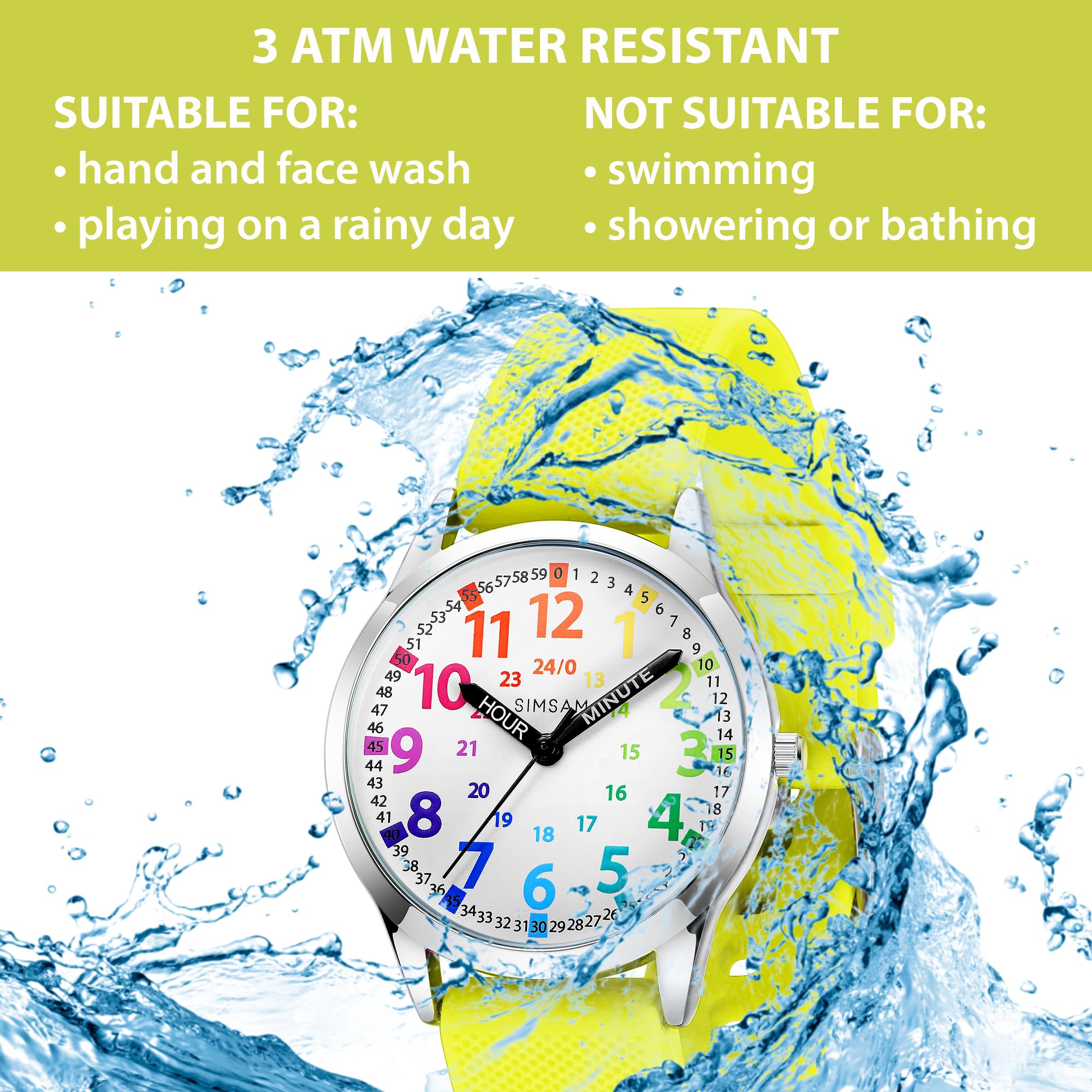 SIMSAM Reloj infantil para niños a partir de 6, reloj de aprendizaje para niños a partir de 8, reloj infantil para niñas de 10 años, reloj de pulsera para niños de 12 años, reloj de pulsera para niñas