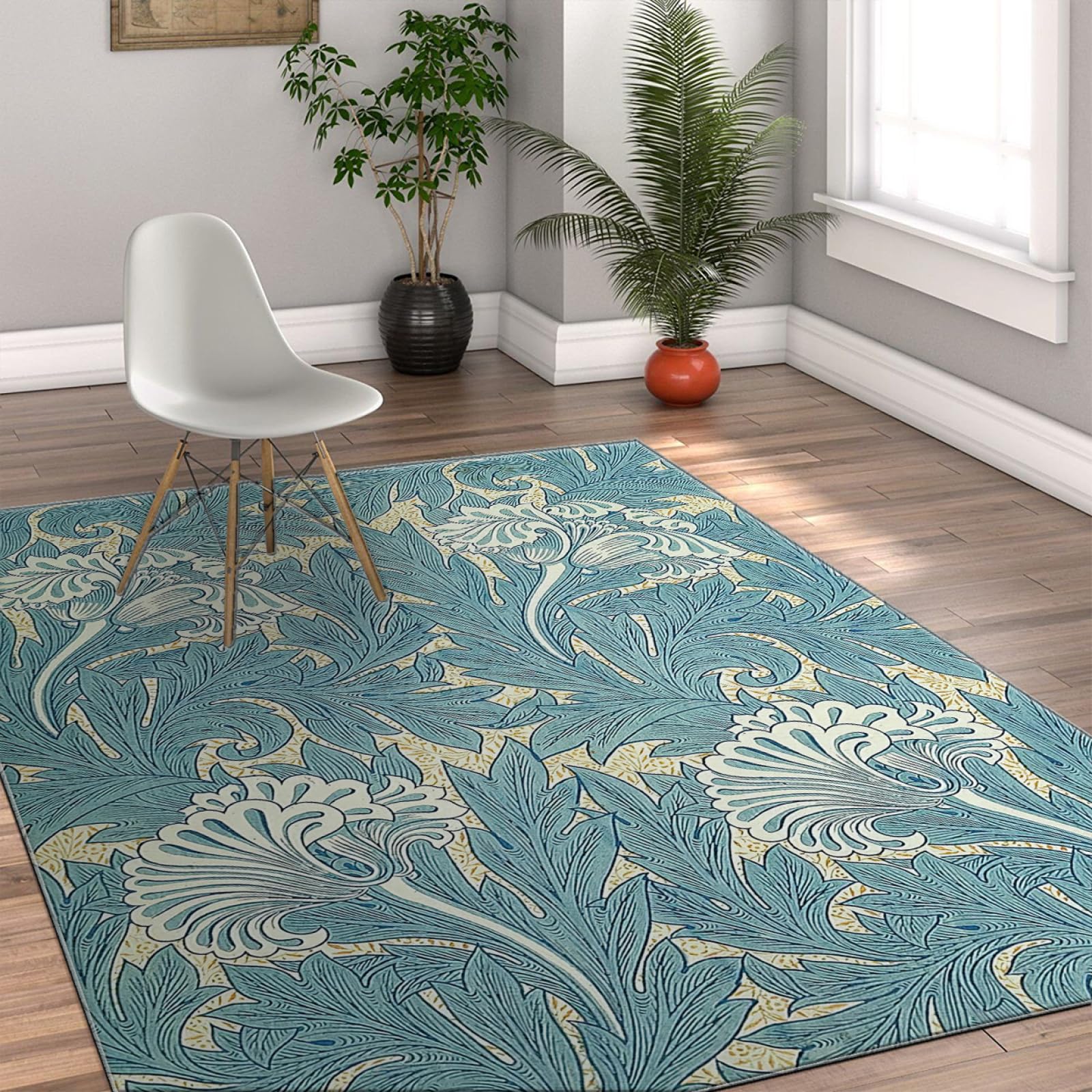 Tapis vintage floral 180x250cm antidérapant et lavable