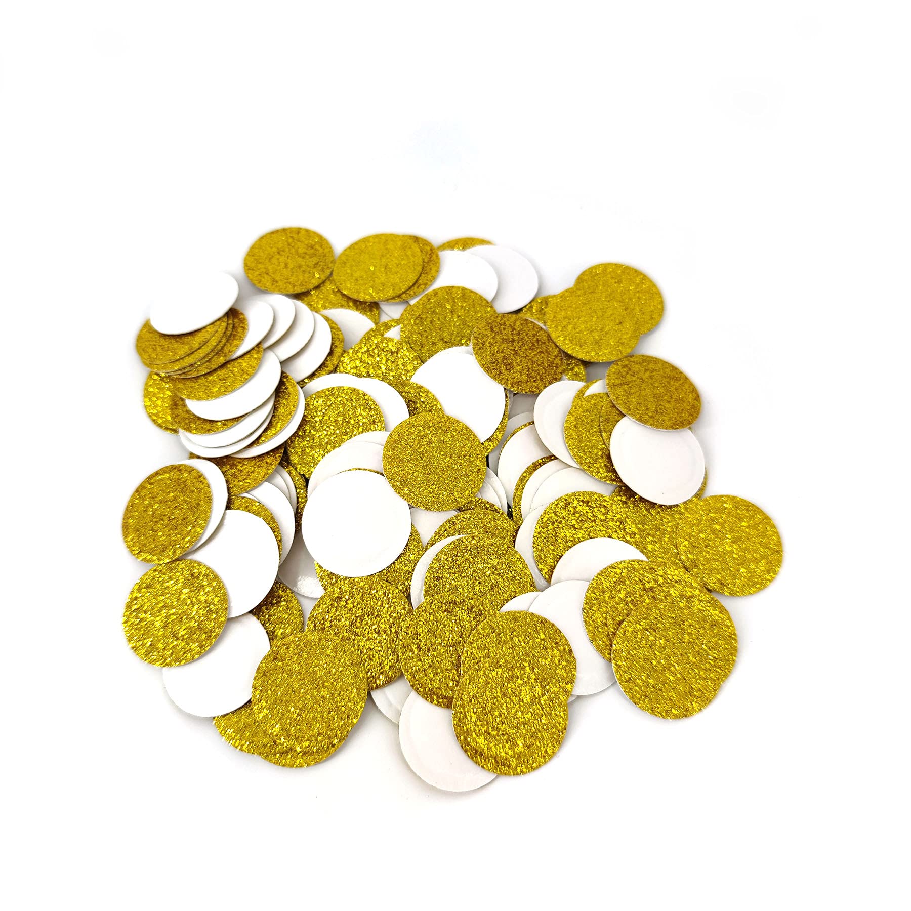 Mybbshower Round Gold Glitter Stickers Circle Invitation Seals - 1