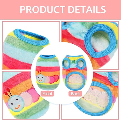 Miniatura 8 de Paquete de 4 ropa de conejillo de indias, chaleco cálido de franela de forro polar para disfraz de mascota para animales pequeños, gatitos, hurones,