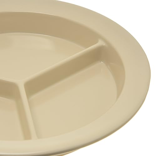 Miniatura 3 de Carlisle FoodService Products Dallas Ware - Placa dividida de plástico reutilizable con 3 compartimentos para hospitales, escuelas y hogar,