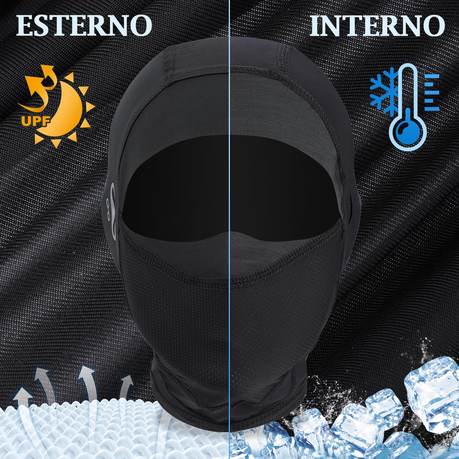 Kiiwah Passamontagna Moto Estivo Traspirante con Protezione UV Sottocasco per Bici Motociclo Ciclismo