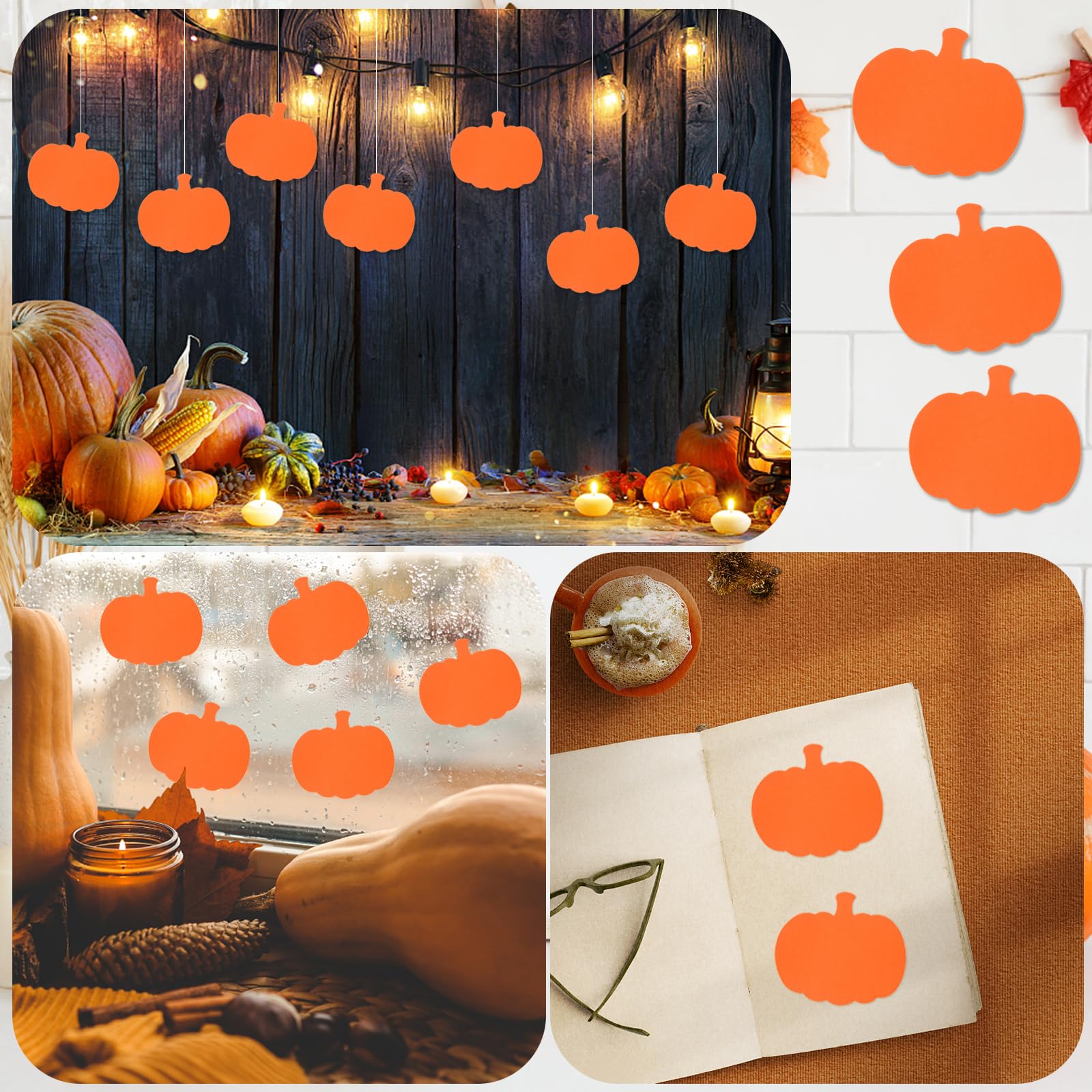 Snapklik.com : 360 Pcs Pumpkin Cutouts Paper Fall Harvest Pumpkin Cut ...