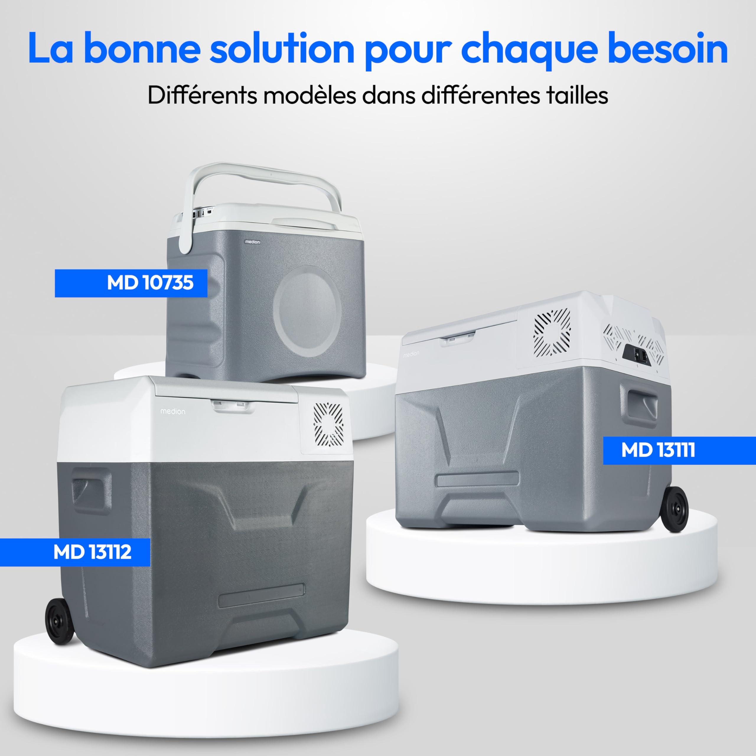 MEDION Glaciere Electrique Portable (25 L, Fonction Refroidissement et Maintien au Chaud, Alimentation 12 V Allume-Cigare, 230 V Secteur, USB, pour Voiture, Bateau et Camping, MD10735) Gris