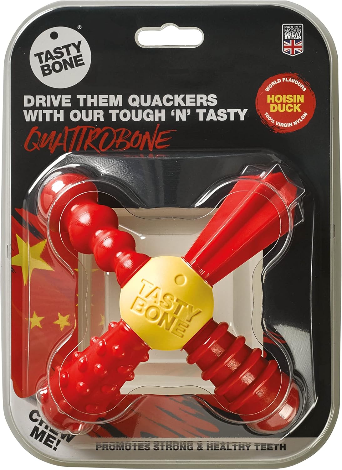 TastyBone Hoisin Duck Flavored Quad Bone Dog Chew Toy (S) (Hoisin Duck)