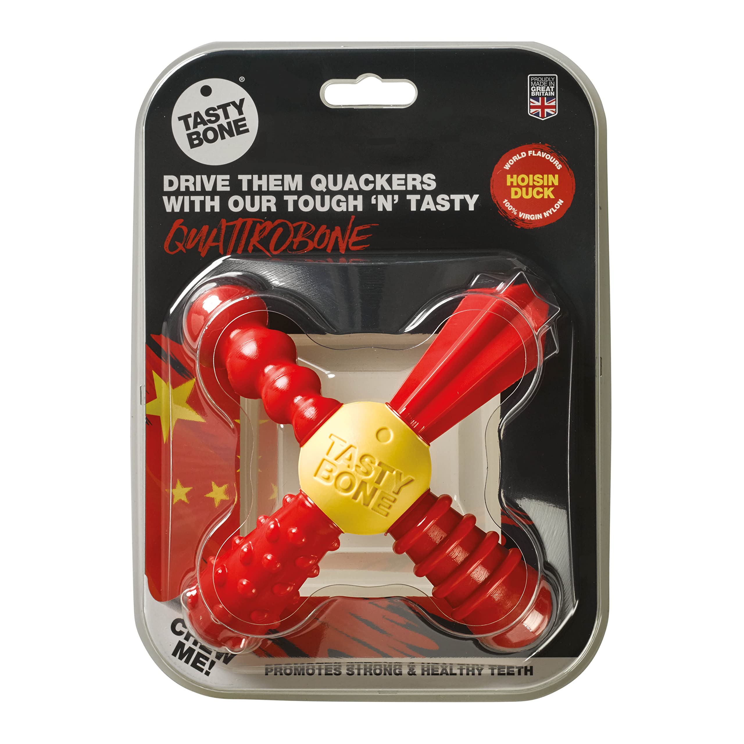 TastyBone QuattroBone Nylon Dog Chew Toy for Small Dogs (Hoisin Duck)