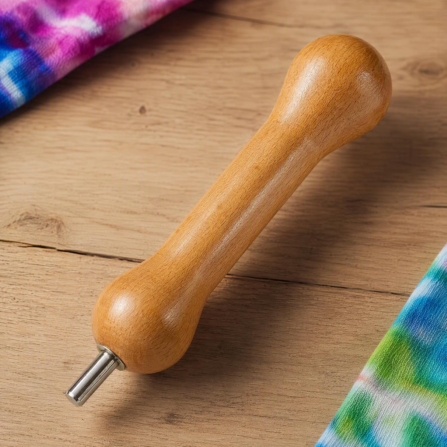 Wooden Sinew Puller Tool for Tie Dye Fabric Pulling Brown 6in