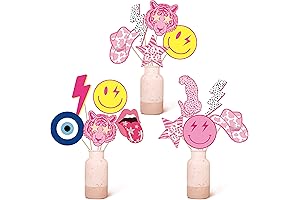 30Pcs Smiley Face Cupcake Topper: Y2K Birthday Party Decorations