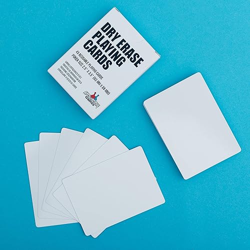 Miniatura 3 de Tarjetas de juego en blanco de borrado en seco tamaño de póquer 25 x 35 pulgadas 45 tarjetas reutilizables en blanco con caja tarjetas flash