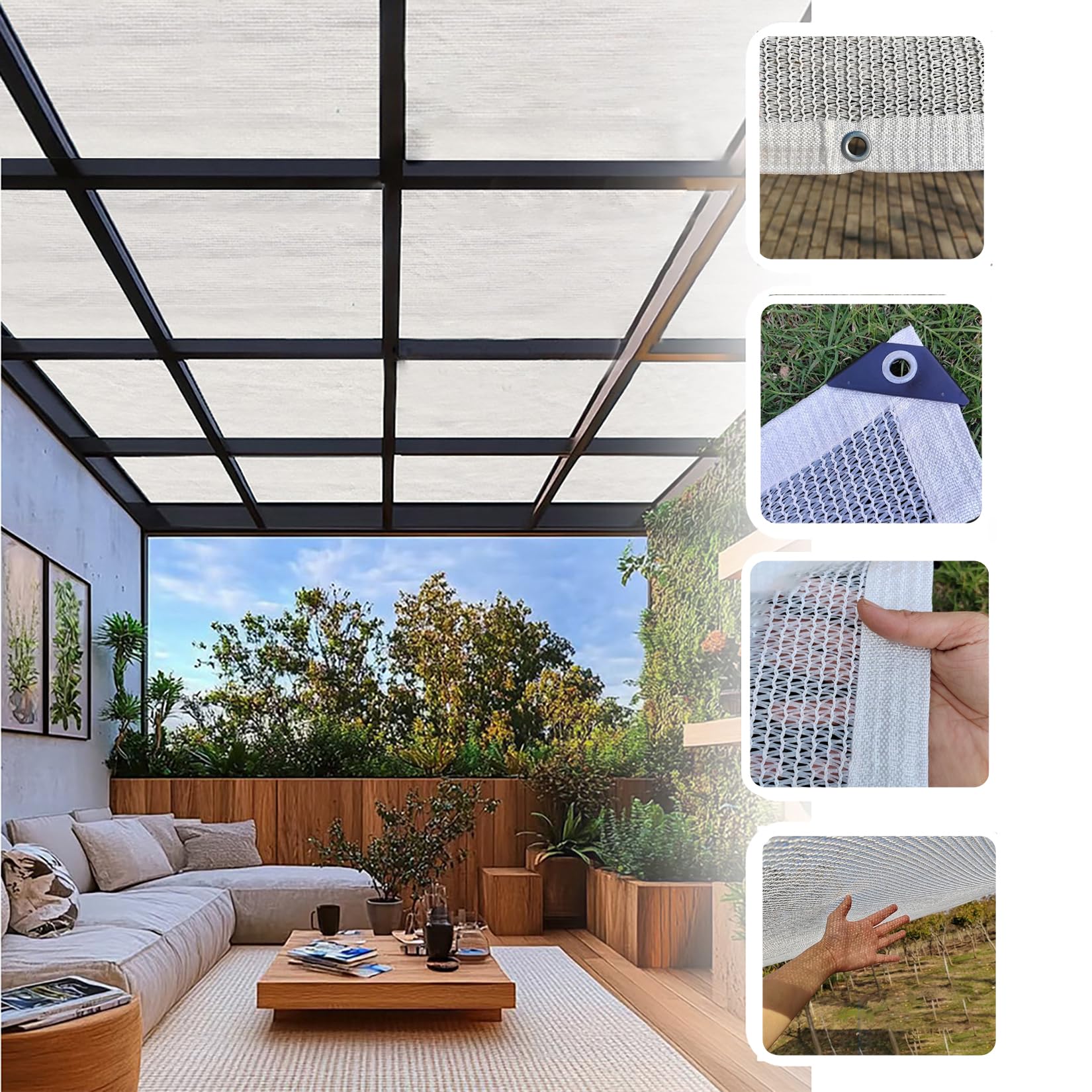 Roja 5x6m con Ojales Vela Reculada para Exteriores Cubierta de Parasol Ideal para Patio Jardín Balcón y Terraza