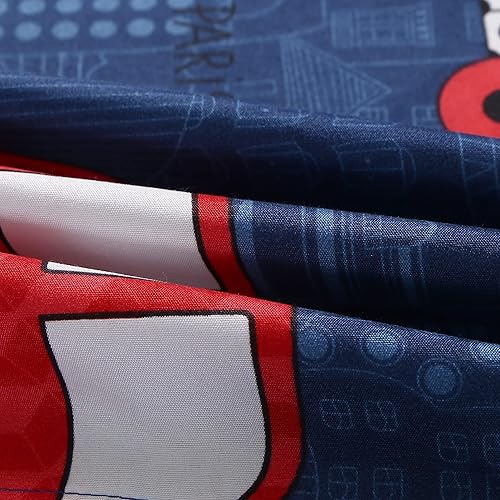 Miniatura 8 de MAG Juego de sábanas de 4 piezas de transporte azul, juego de sábanas tamaño individual para automóvil, para niños, adolescentes y niñas