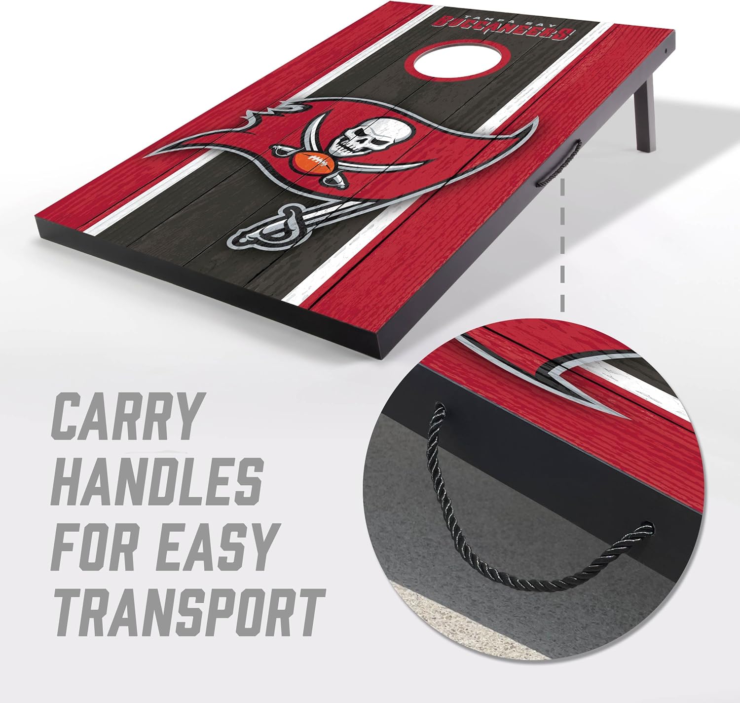 youthefan nfl 2' x 3' portable cornhole game with logo bags tampa bay buccaneers