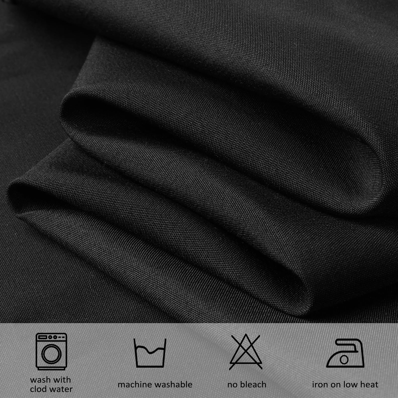 Black Round Tablecloths - 90 Inch (8 Pack) -5