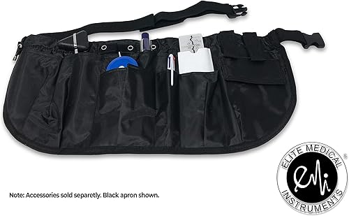 Miniatura 4 de EMI ROYAL - Delantal médico de nailon para enfermera, organizador de cinturón de almacenamiento - Tamaño grande - Cuenta con 10 bolsillos