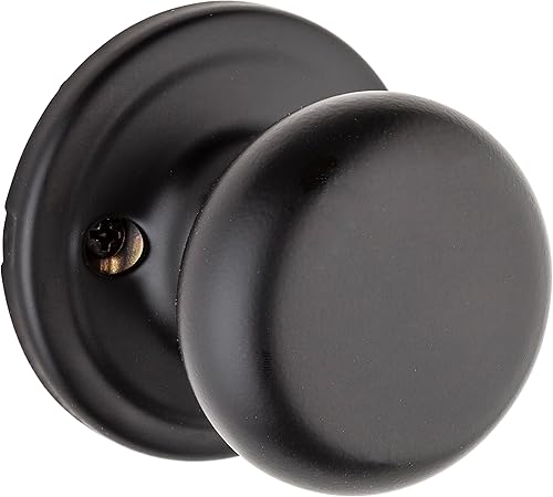 Miniatura 9 de Kwikset Hancock - Pomo de puerta simulado, manija de una sola cara para armarios, puertas dobles francesas y despensa, pomo interior sin giro negro