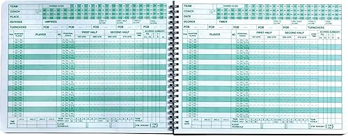 Miniatura 2 de Plain Cover Mark V - Marcador de baloncesto, 8.5 x 11 con tapa dura, 30 juegos, 15 posiciones de jugador
