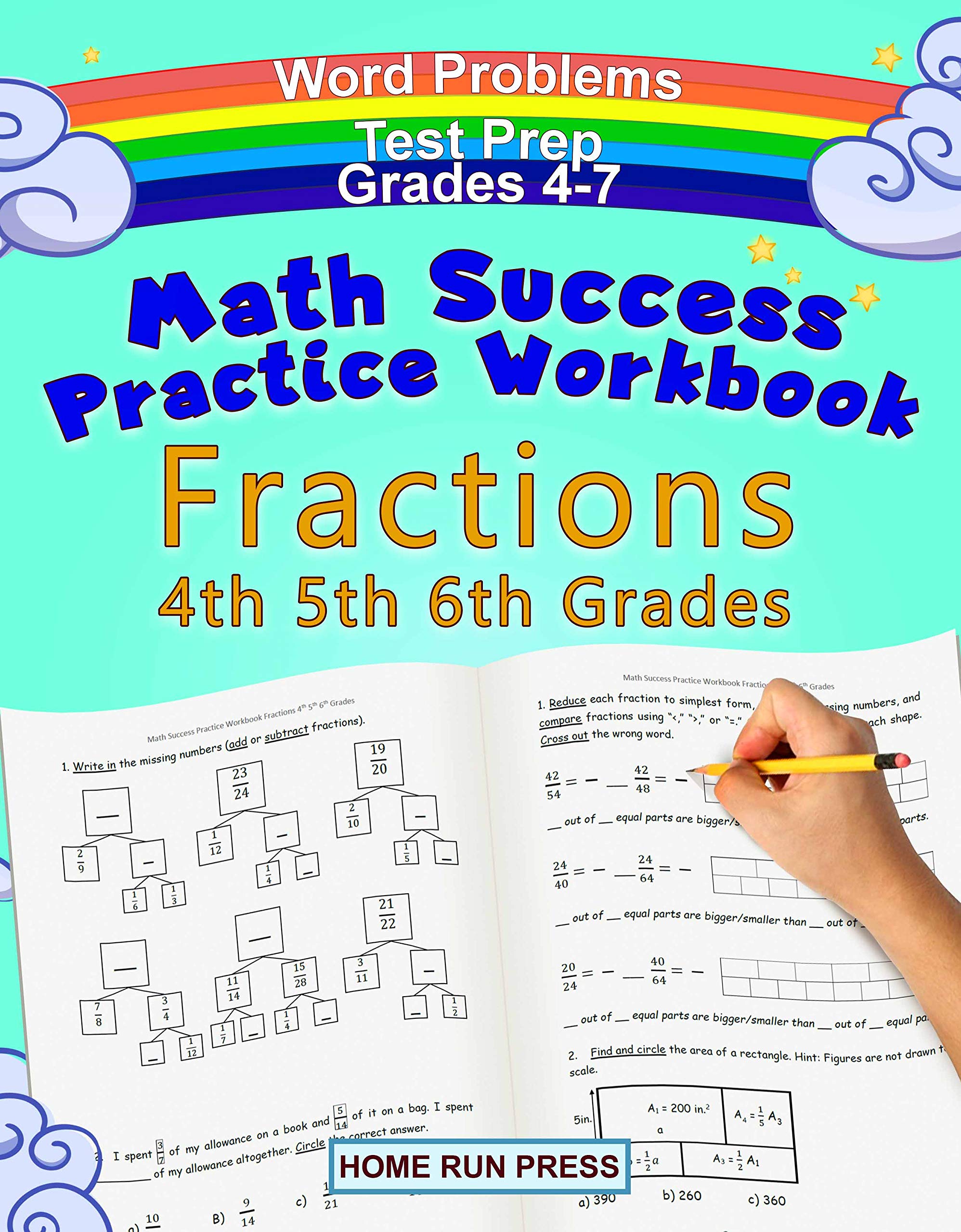Math Success Practice Workbook Fractions 4th 5th 6th Grades: Grade 4 Grade 5 Grade 6 Daily Practice Test Prep
