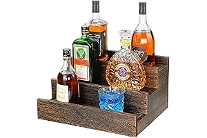 3 Step Real Wood Bourbon Display Shelf