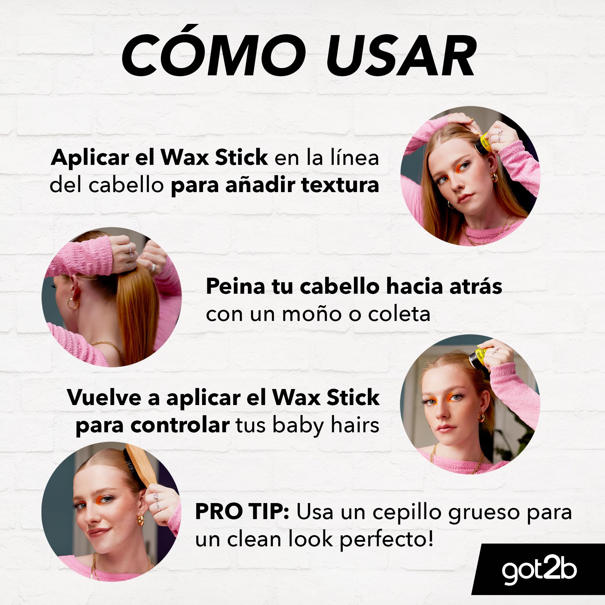 G2B WAX Stick 50g – Cera en Barra para Peinados | Fijación Fuerte y Duradera | Control del Frizz y Baby Hairs | Ideal para Cabello Suelto, Recogidos y Bordes
