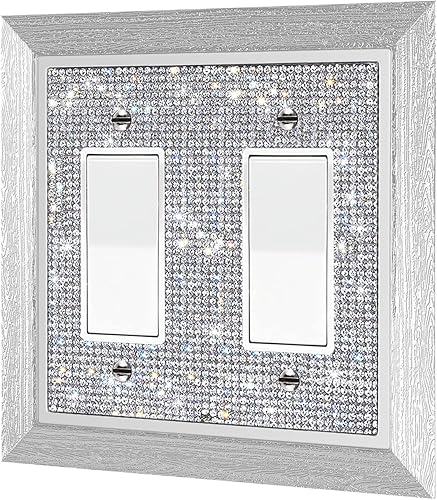 Miniatura 21 de Gaocai 1 pieza Placas de pared con diamantes de imitación brillantes Cubierta de interruptor de luz Placa decorativa de pared con palanca única