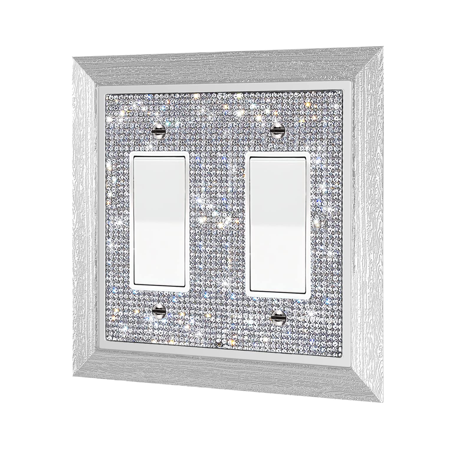 Plaque murale double interrupteur strass pour cacher les traces de doigts