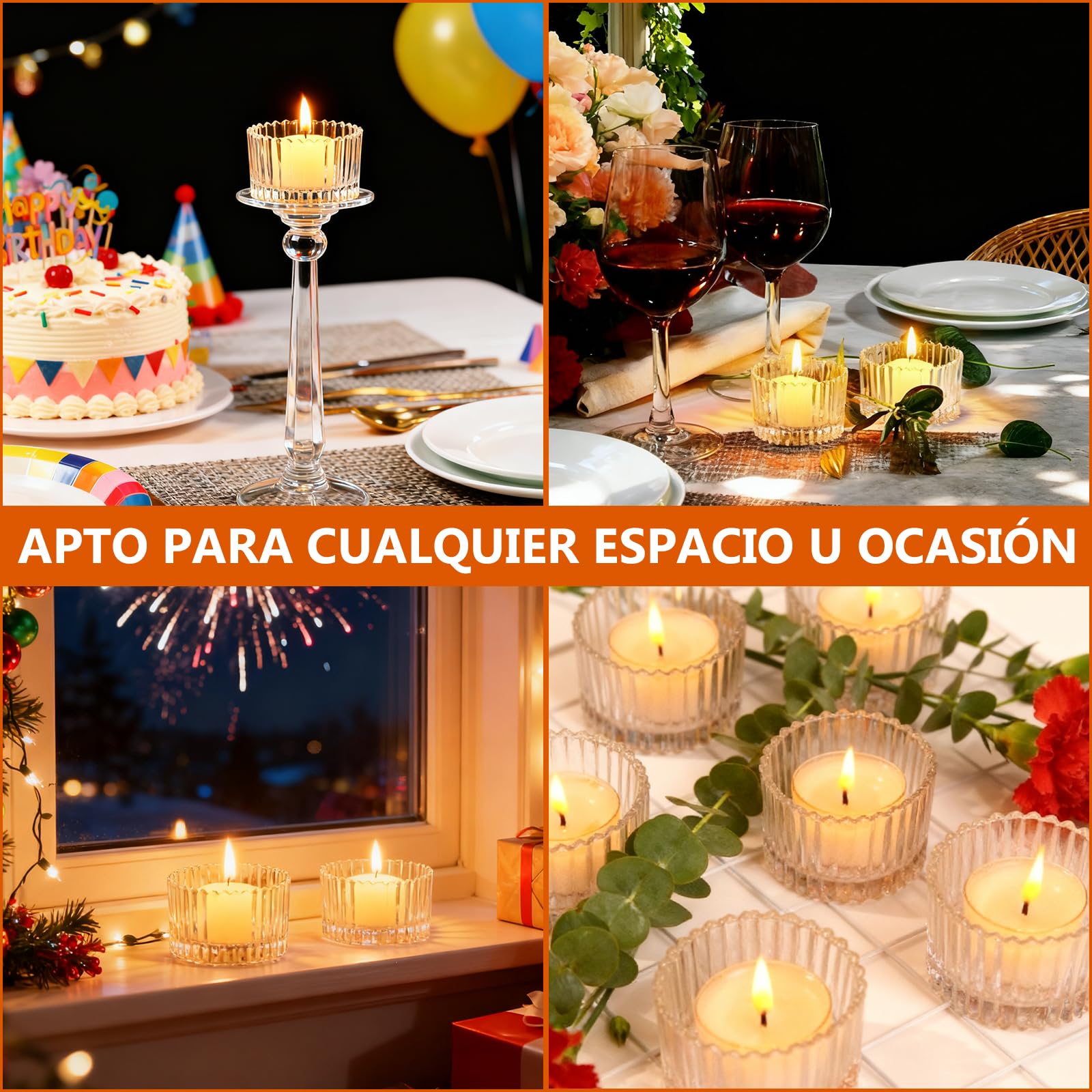 16 portavelas de té, portavelas de cristal con tapa, tarros pequeños transparentes, mini portavelas, decoración del hogar y boda, fiesta de cumpleaños