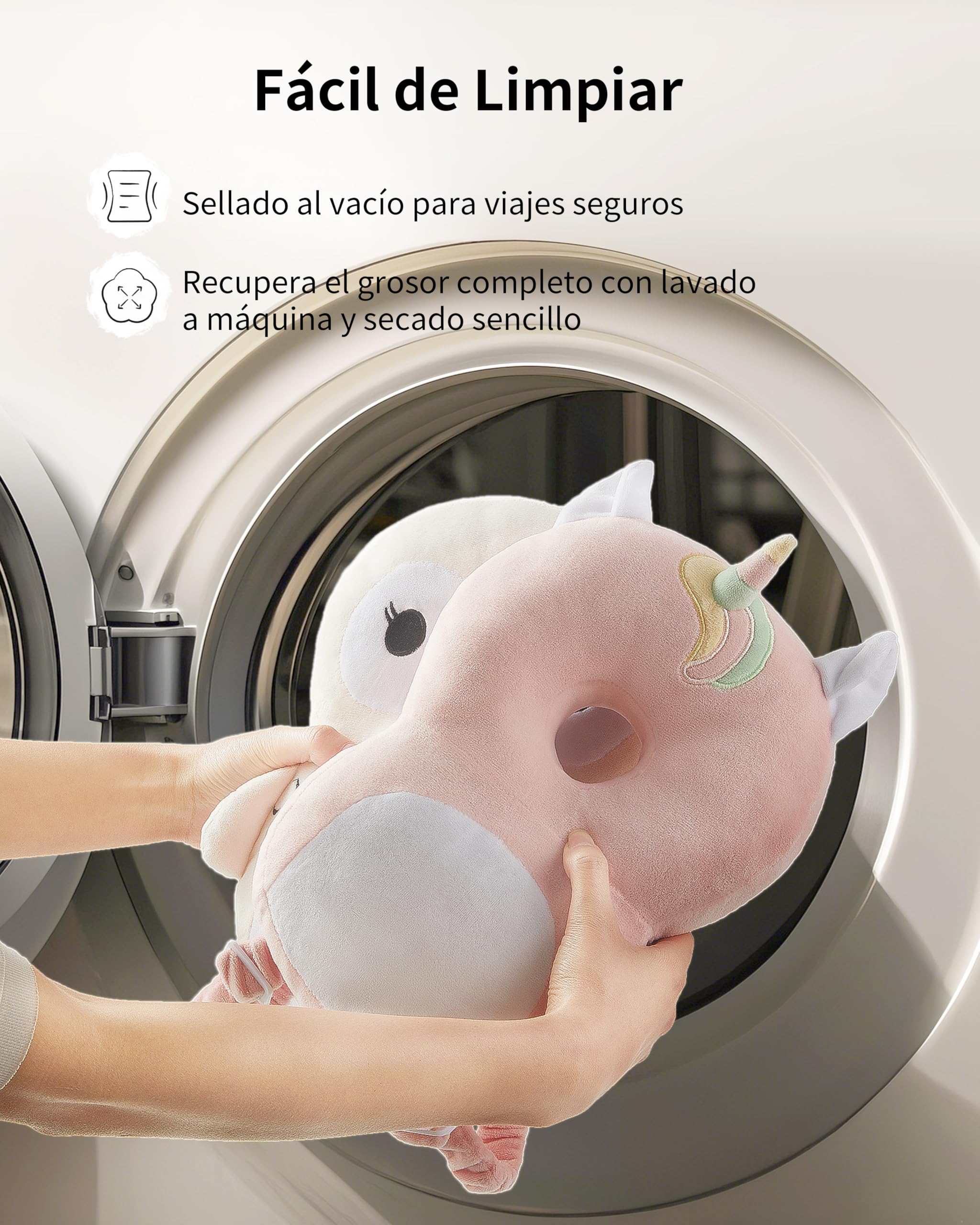 Fortella Mochila de Protección para Bebé, Protector de Cabeza Anticaida Ajustable, Cojin de Seguridad para Caminar, Cascos Bebe, con Rodilleras y Calcetines, Ideal para Gateo Soporte, 5–24M,Búho Beige