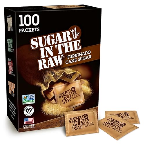 SUGAR IN THE RAW paquetes de azúcar de caña granulada 100 unidades paquete de 1