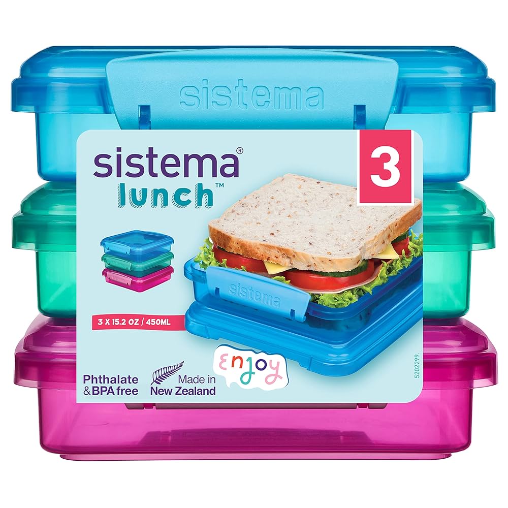 sistema TO GO サンドイッチ ランチボックス３個セット Amazon｜sistema (システマ) サンドイッチ 3パック (アソート