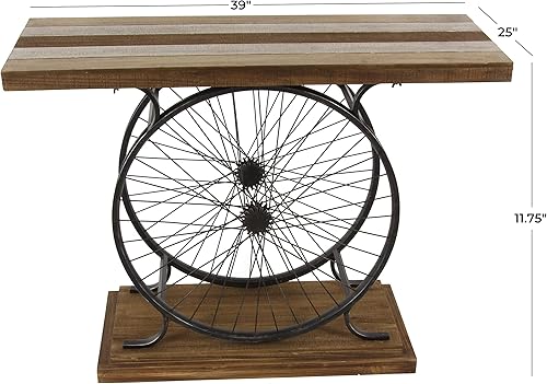 Miniatura 3 de Deco 79 Mesa consola industrial de madera y metal, 39 x 25 x 12 pulgadas, marrón/negro Marrón,Blanco,https://www.amazon.com/dp/undefined