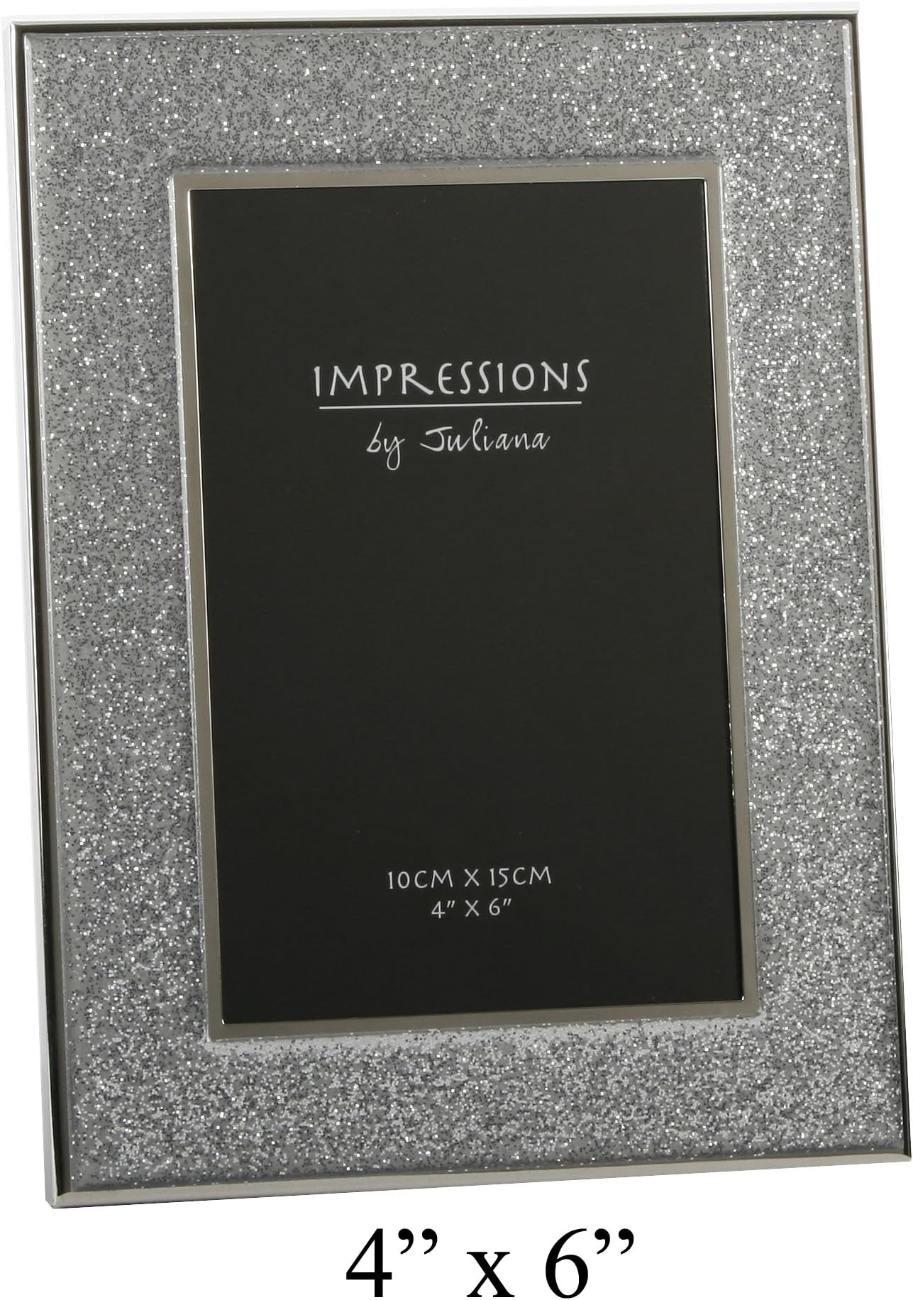 Sparkly Silver Glitter Impressions Picture Photo Frame 6" x 4"