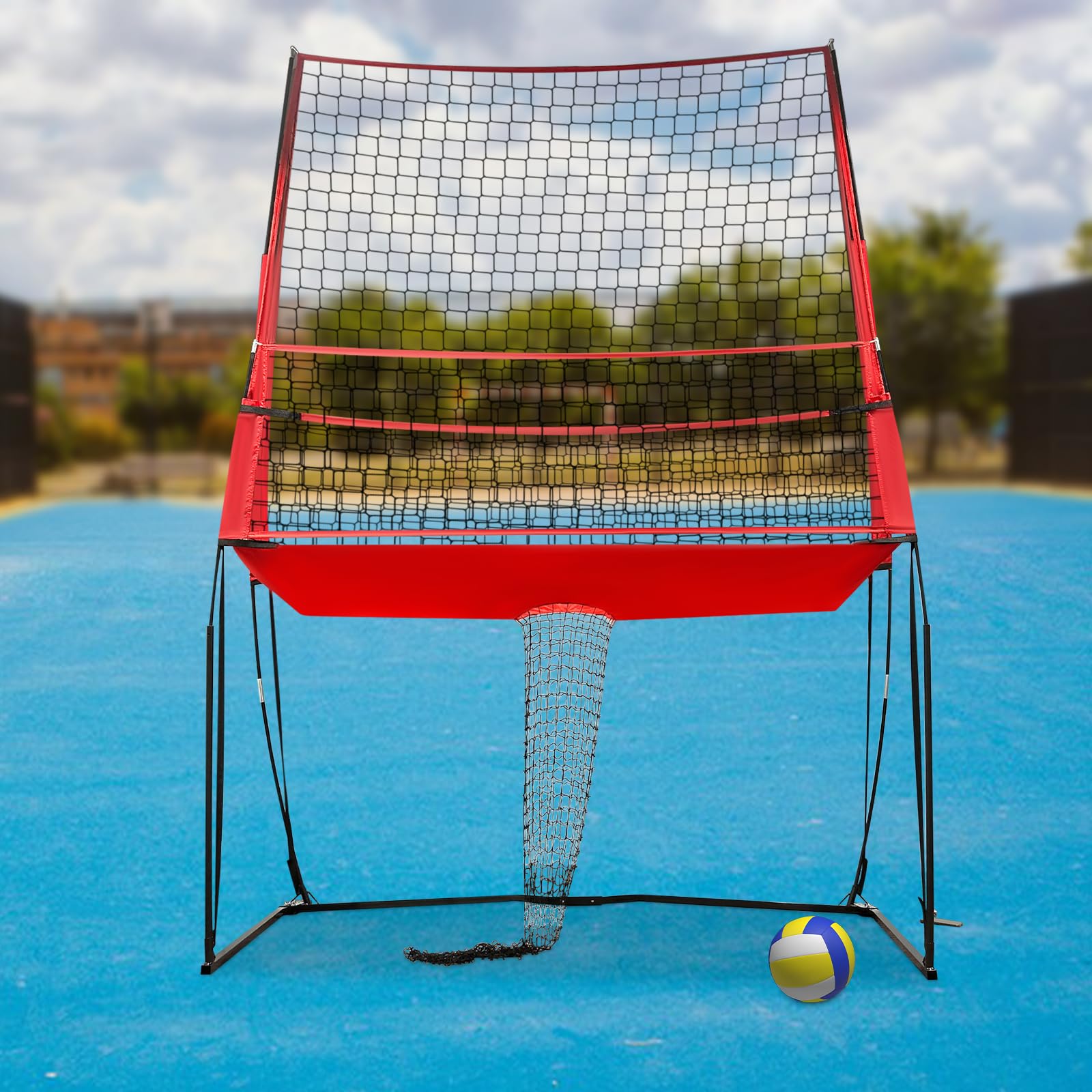 Red de entrenamiento de voleibol profesional, red de voleibol ajustable en altura, sistema de entrenamiento de voleibol portátil para interior y exterior