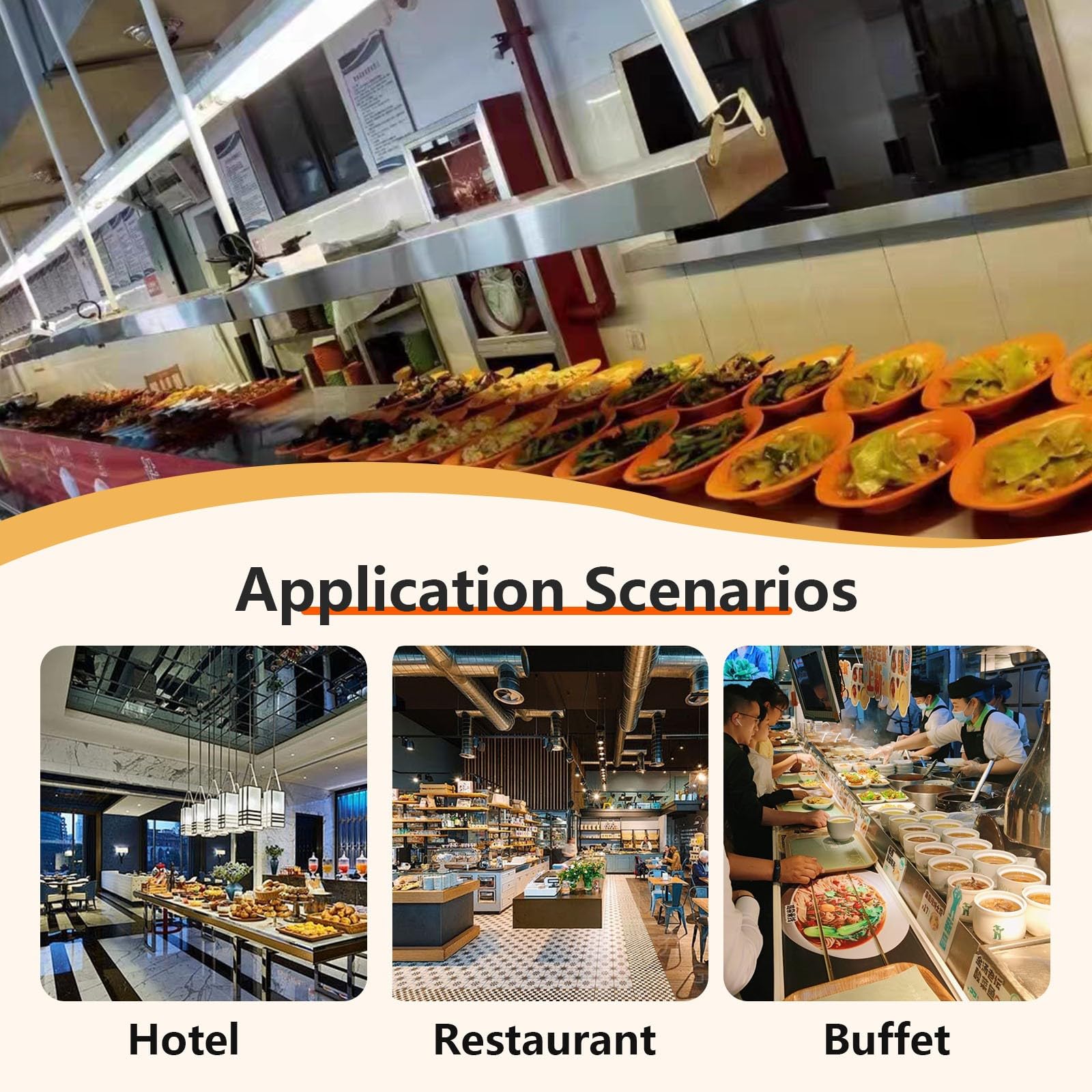 Lámpara de Calor de Alimentos, Suspensión Lampara Calor Cocina Acero Inoxidable, Calentador de Alimentos para Buffets y Hoteles Temperatura Ajustable(2 Piezas, 60cm)