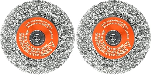 BLACK+DECKER Rueda de alambre, 14 de pulgada, vástago grueso, 3 pulgadas (70-603) (paquete de 2)