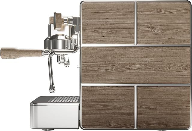 STONE Premium Filter Espresso Machine Wood Chrome Real Wood